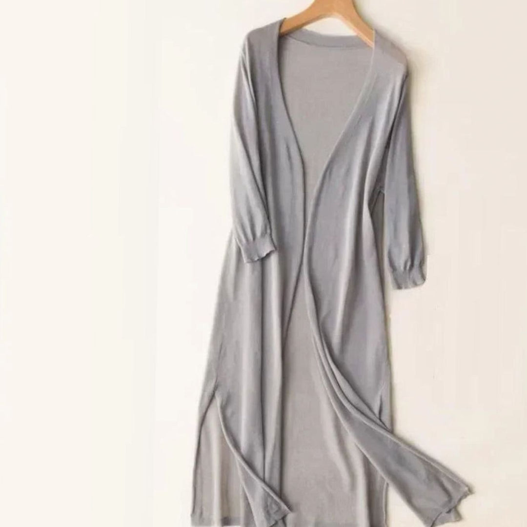 Iris | Women's Relaxed Open-Front Lightweight Knit Long Cardigan