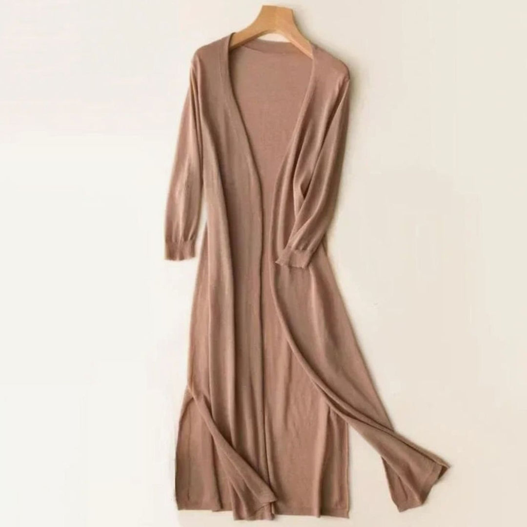 Iris | Women's Relaxed Open-Front Lightweight Knit Long Cardigan