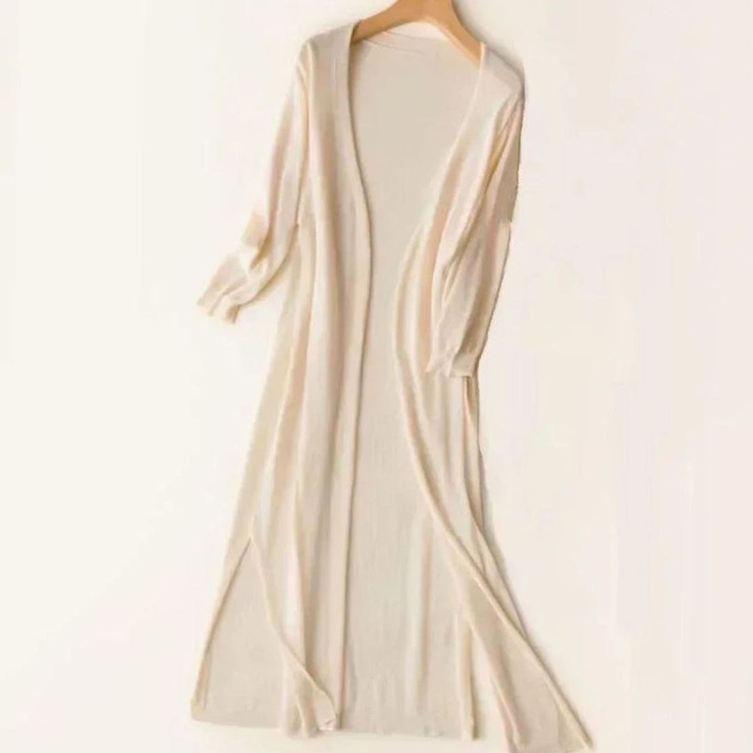 Iris | Women's Relaxed Open-Front Lightweight Knit Long Cardigan