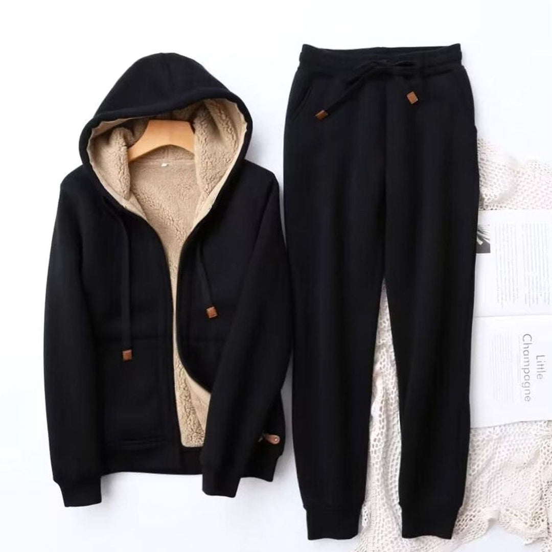 Isabel | Women's Sherpa-Lined Zip-Up Winter Hoodie Jogger Set