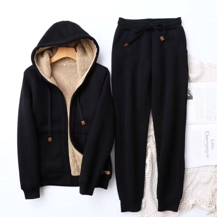 Isabel | Women's Sherpa-Lined Zip-Up Winter Hoodie Jogger Set