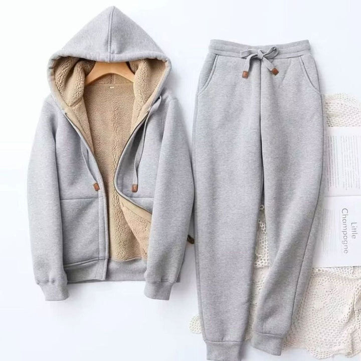Isabel | Women's Sherpa-Lined Zip-Up Winter Hoodie Jogger Set