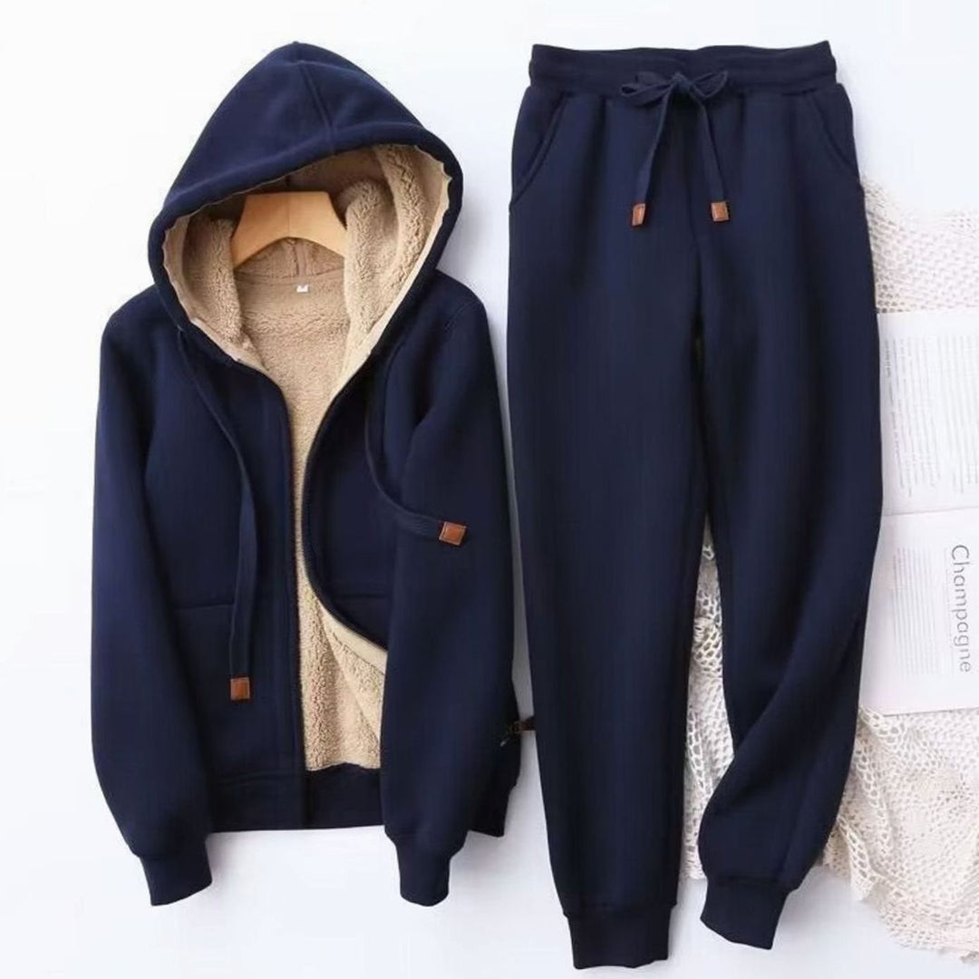 Isabel | Women's Sherpa-Lined Zip-Up Winter Hoodie Jogger Set