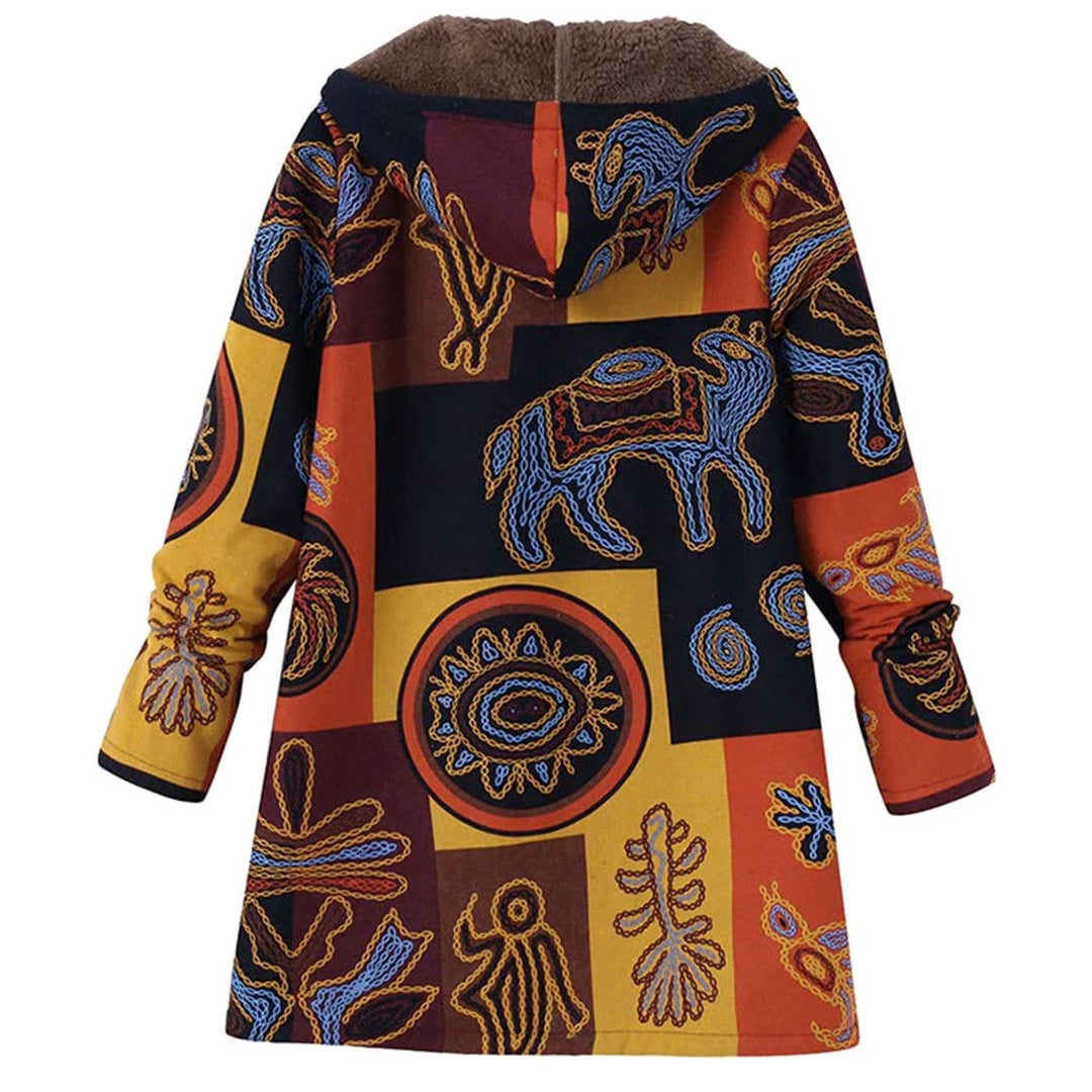 Jacqueline | Women's Fleece-Lined Hooded Floral Coat Long-Sleeve Zip-Up