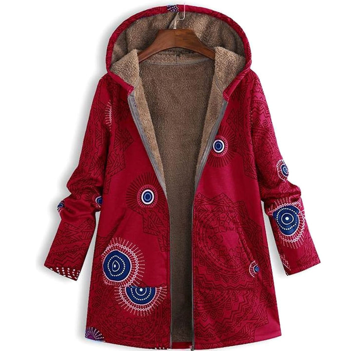 Jacqueline | Women's Fleece-Lined Hooded Floral Coat Long-Sleeve Zip-Up