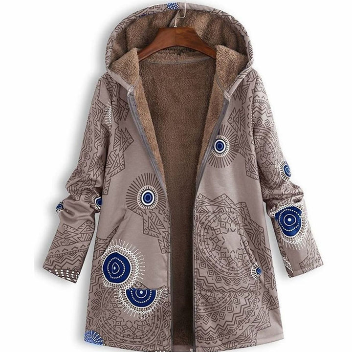 Jacqueline | Women's Fleece-Lined Hooded Floral Coat Long-Sleeve Zip-Up