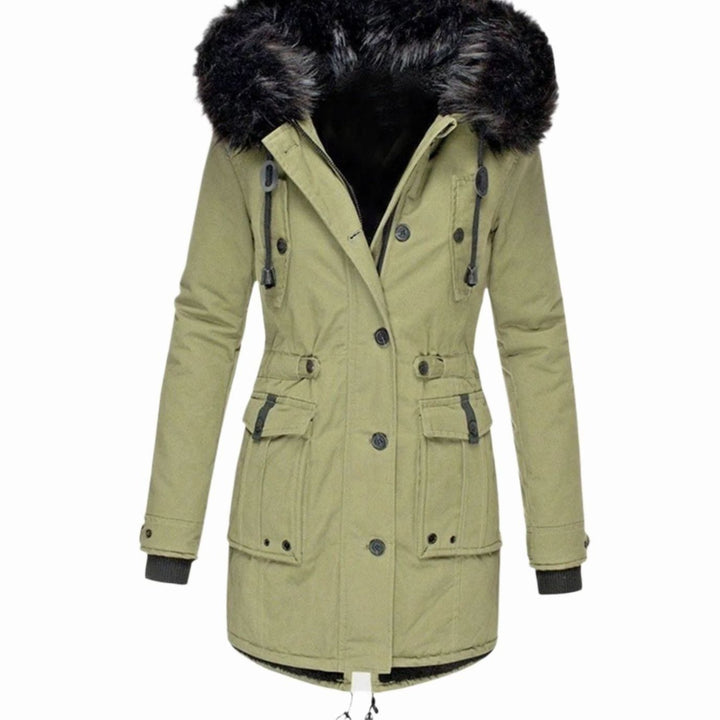 Janet | Women's Fitted Faux Fur Hooded Parka Winter Coat
