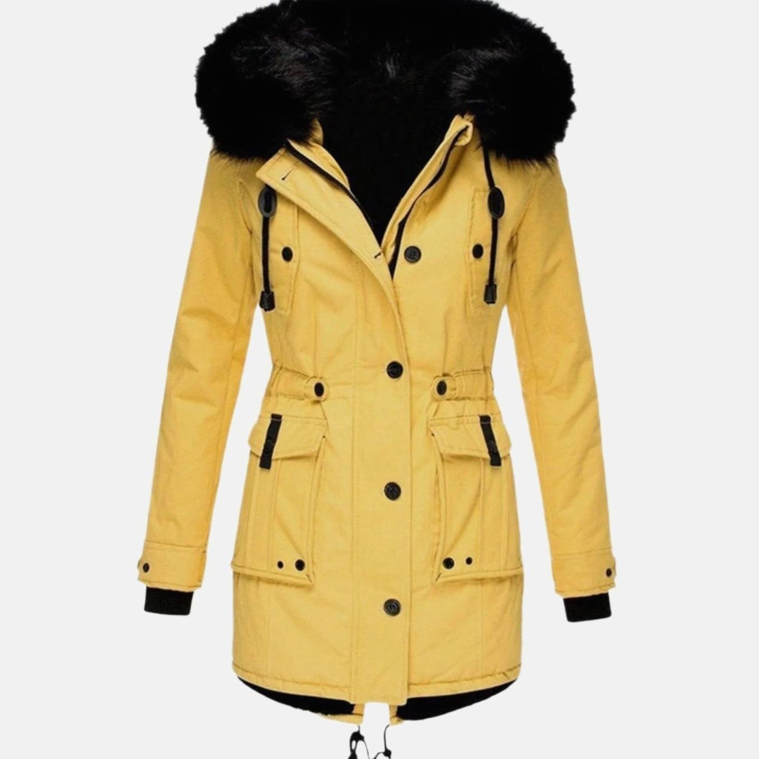 Janet | Women's Fitted Faux Fur Hooded Parka Winter Coat