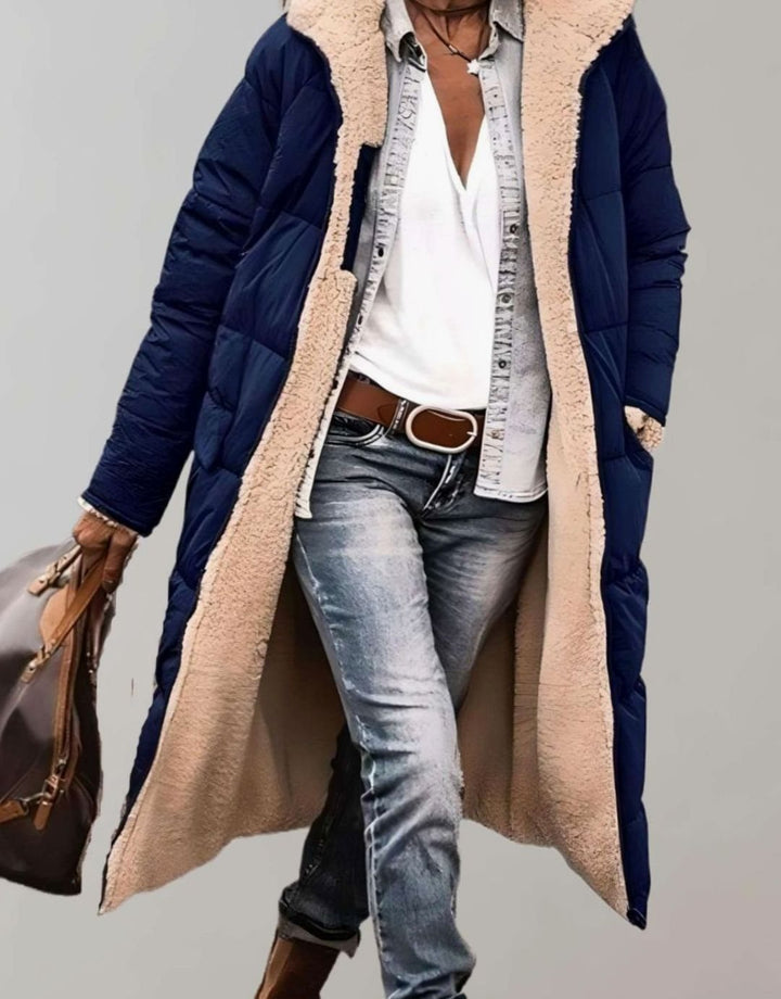 Jenna | Women's Fleece-Lined Long Quilted Coat Hooded Puffer Jacket