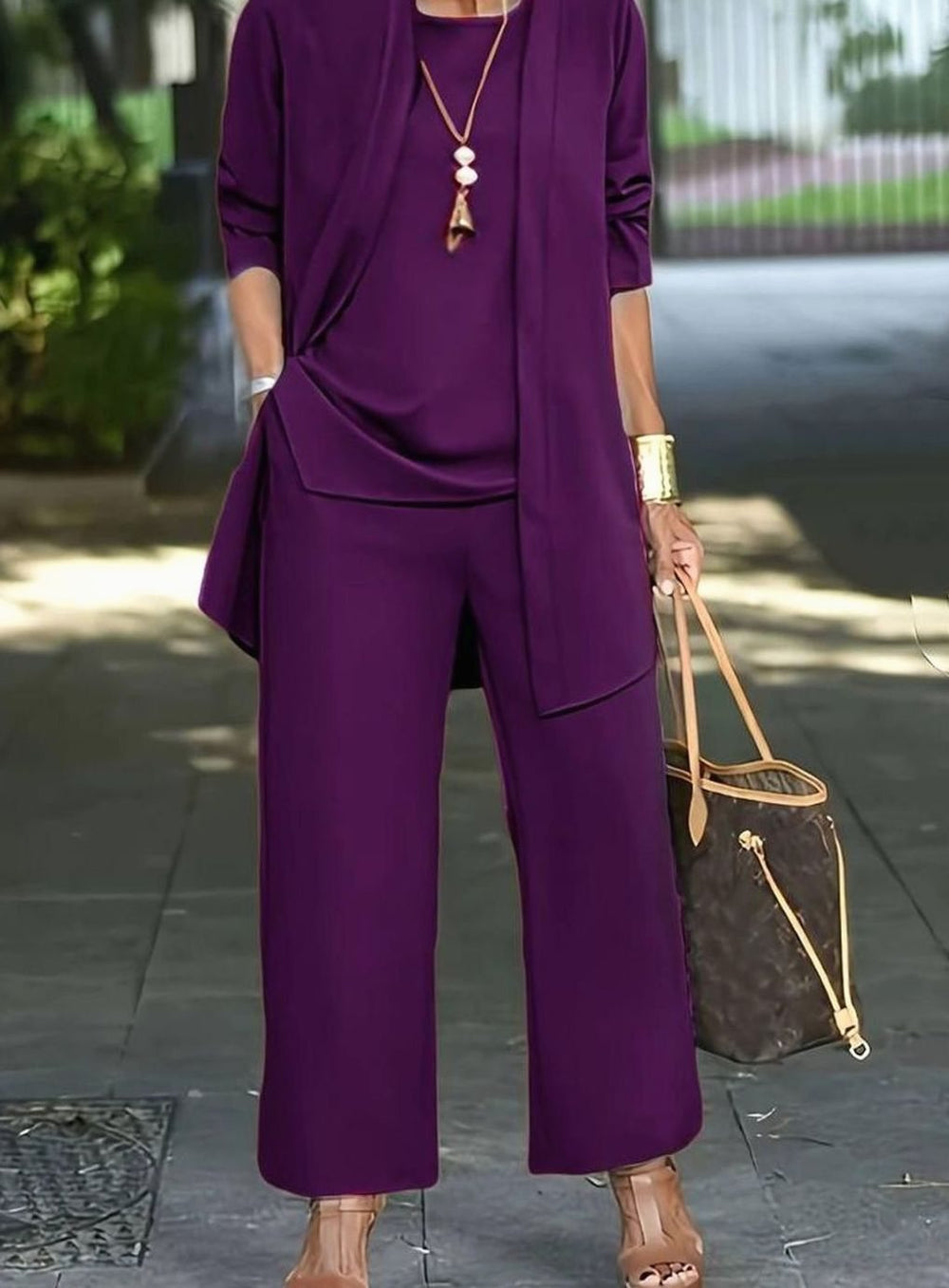 Joanna | Women's Three-Piece Relaxed Wide-Leg Outfit Set