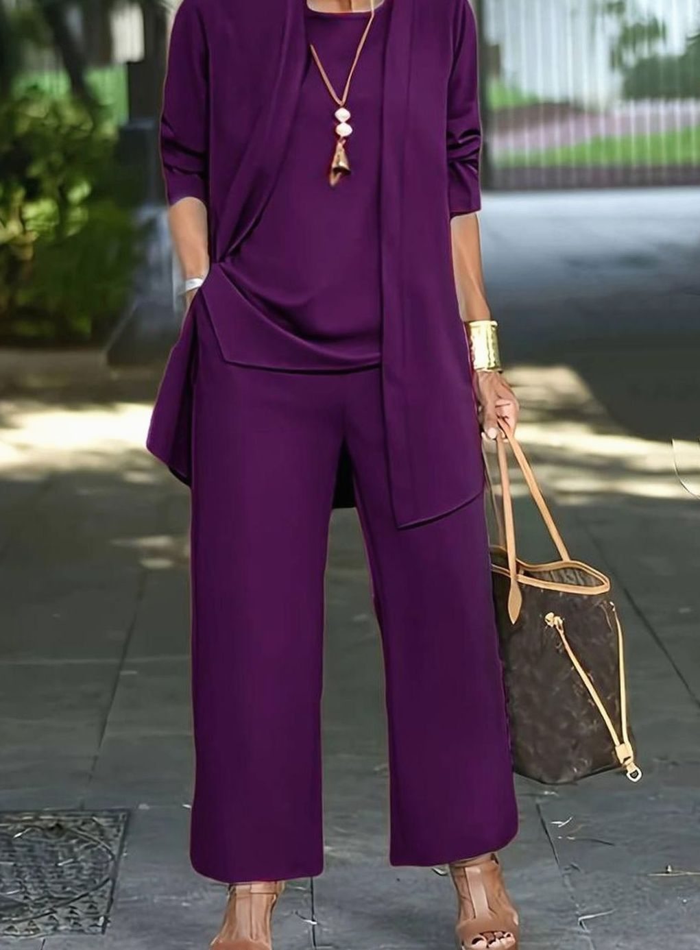 Joanna | Women's Three-Piece Relaxed Wide-Leg Outfit Set