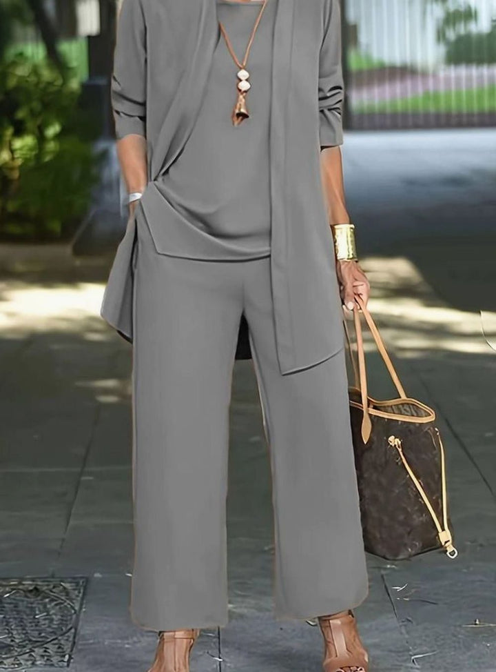 Joanna | Women's Three-Piece Relaxed Wide-Leg Outfit Set