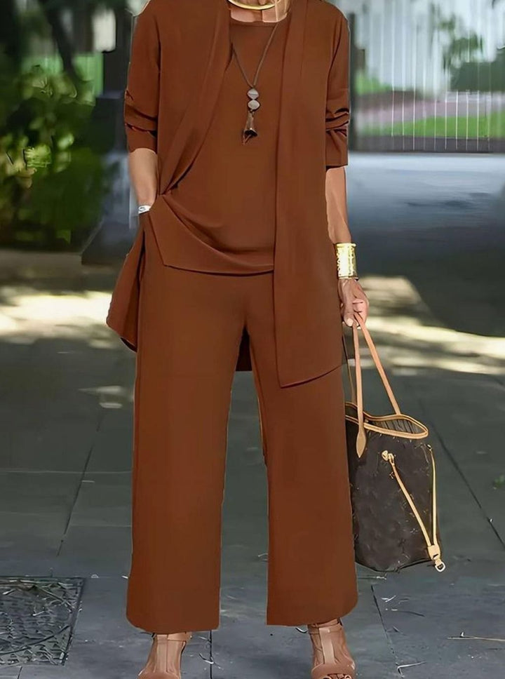 Joanna | Women's Three-Piece Relaxed Wide-Leg Outfit Set