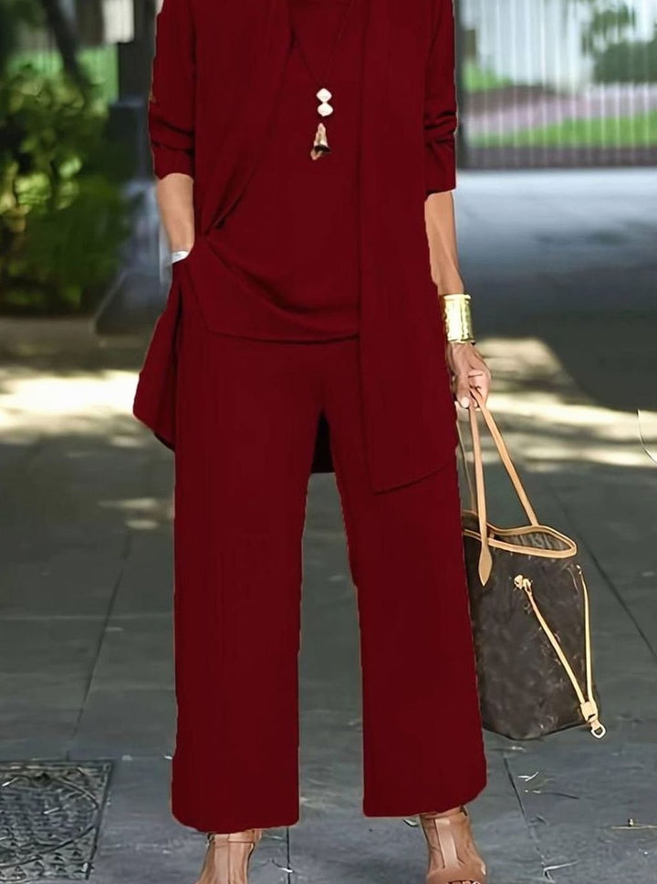Joanna | Women's Three-Piece Relaxed Wide-Leg Outfit Set