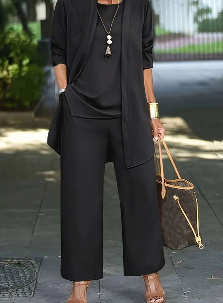 Joanna | Women's Three-Piece Relaxed Wide-Leg Outfit Set