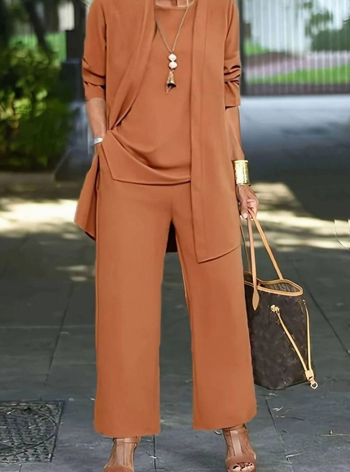 Joanna | Women's Three-Piece Relaxed Wide-Leg Outfit Set