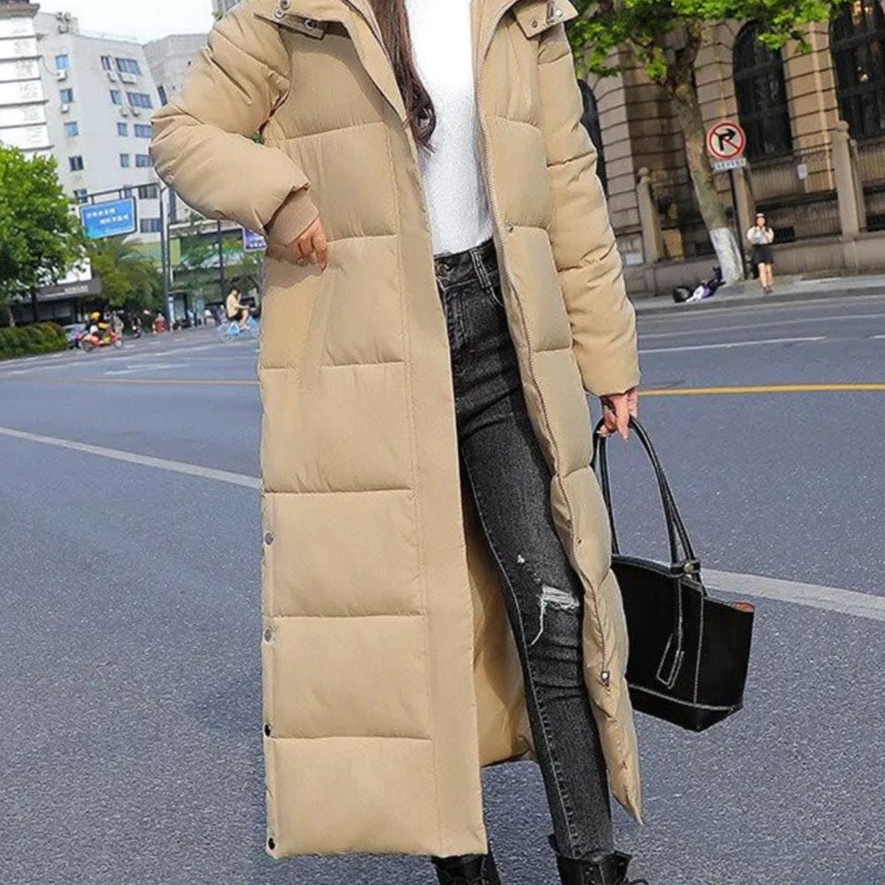 Jolene | Women's Long Quilted Puffer Winter Coat Full-Length Zip