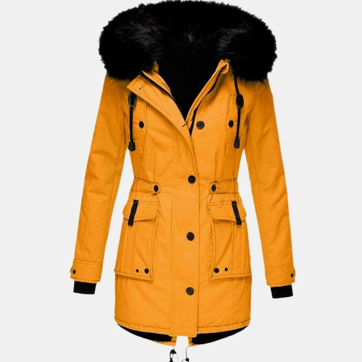 Karen | Women's Thick Faux Fur Hooded Drawstring Waist Parka Coat