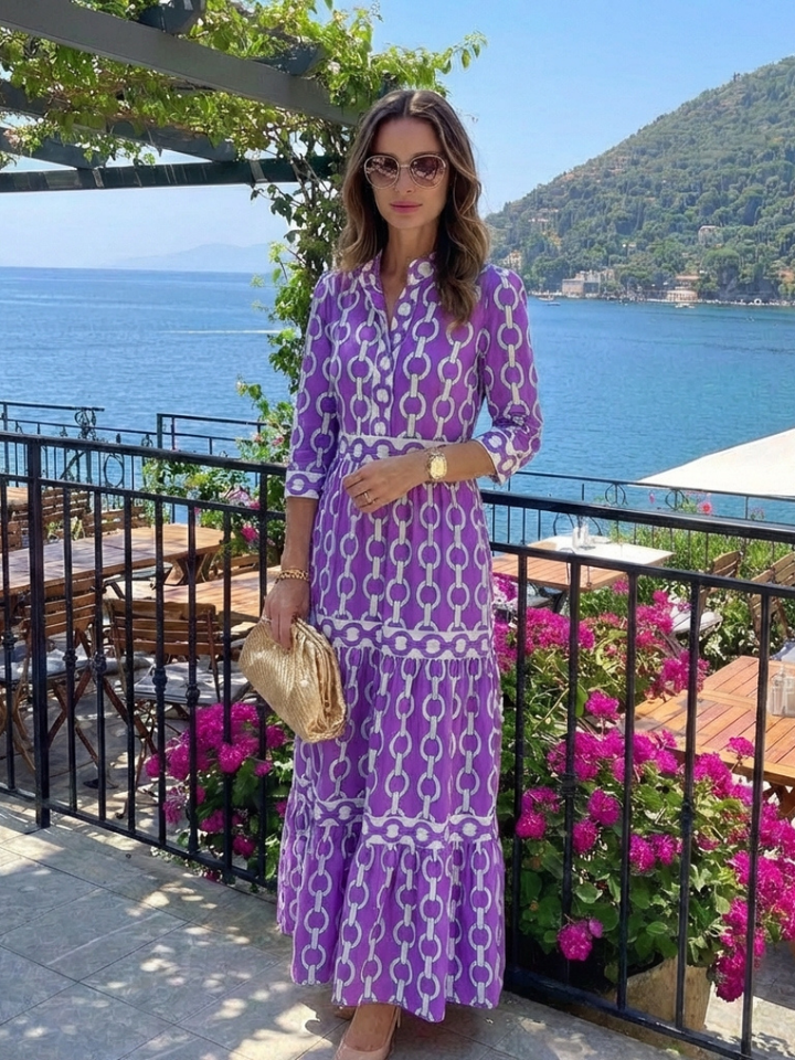 Women's Midi Sundress | 3/4 Sleeve