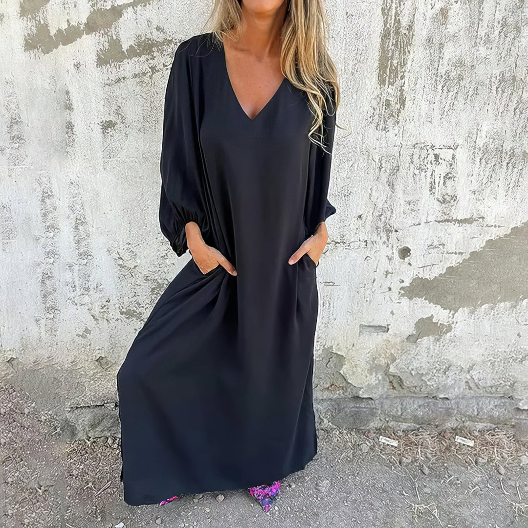 Women’s Dress | Maxi V-Neck  with Pocket