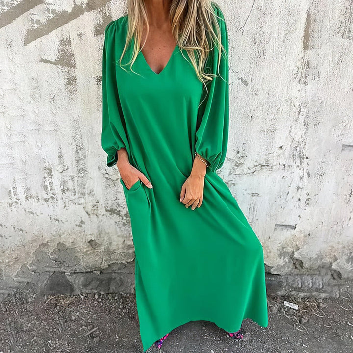 Women’s Dress | Maxi V-Neck  with Pocket