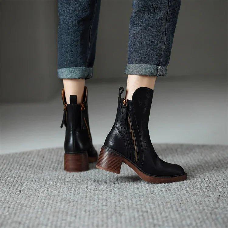 Boots For Women |  Ankle Heel Side Zip Style