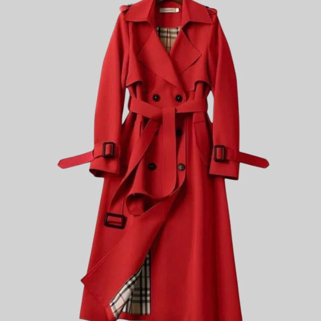 Lindsay | Women's Classic Fitted Winter Trench Coat with Belt