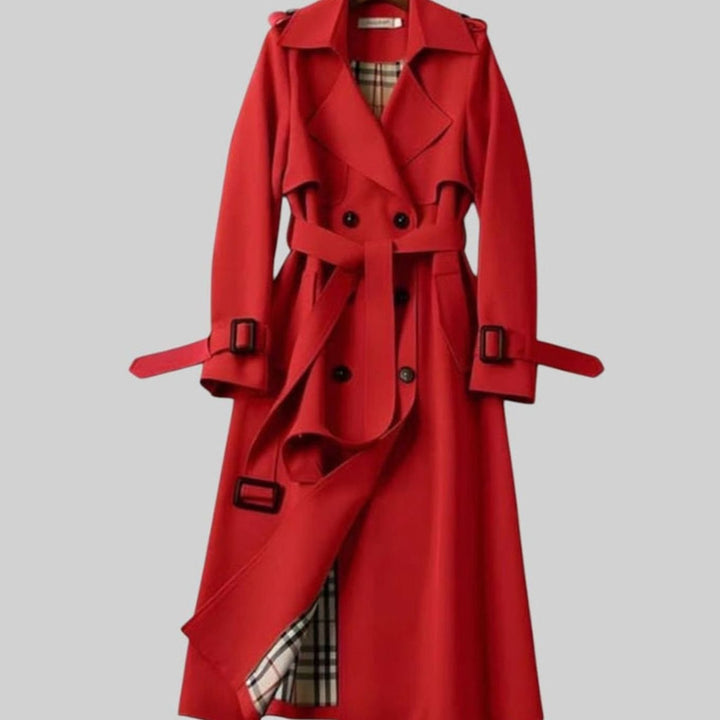 Lindsay | Women's Classic Fitted Winter Trench Coat with Belt