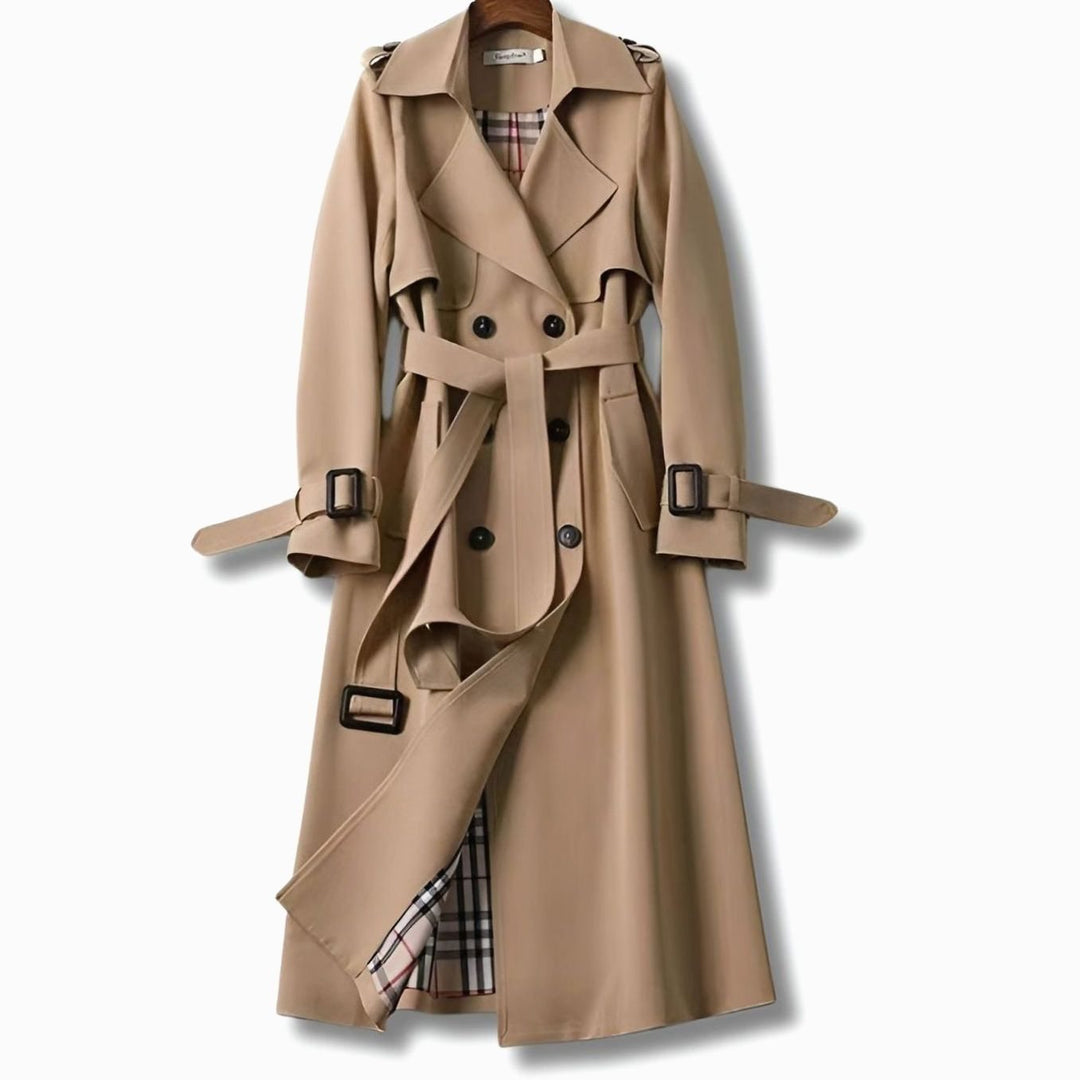 Lindsay | Women's Classic Fitted Winter Trench Coat with Belt