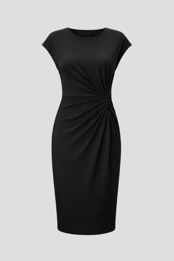 Women's Midi Sundress | Round Cap Sleeve