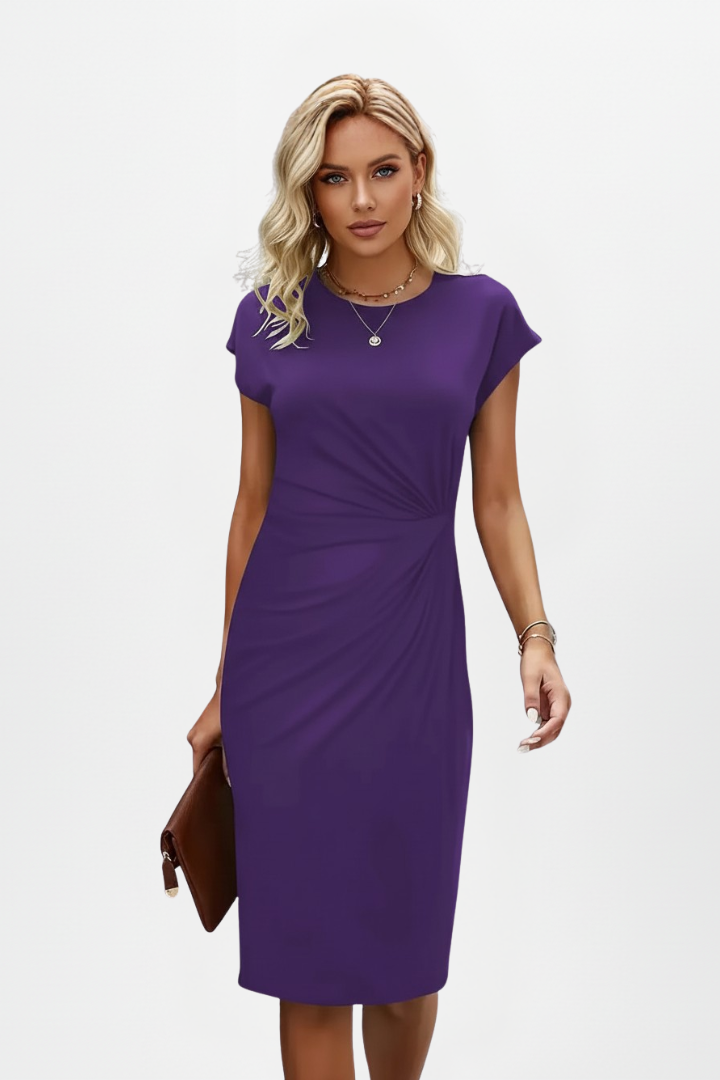 Women's Midi Sundress | Round Cap Sleeve