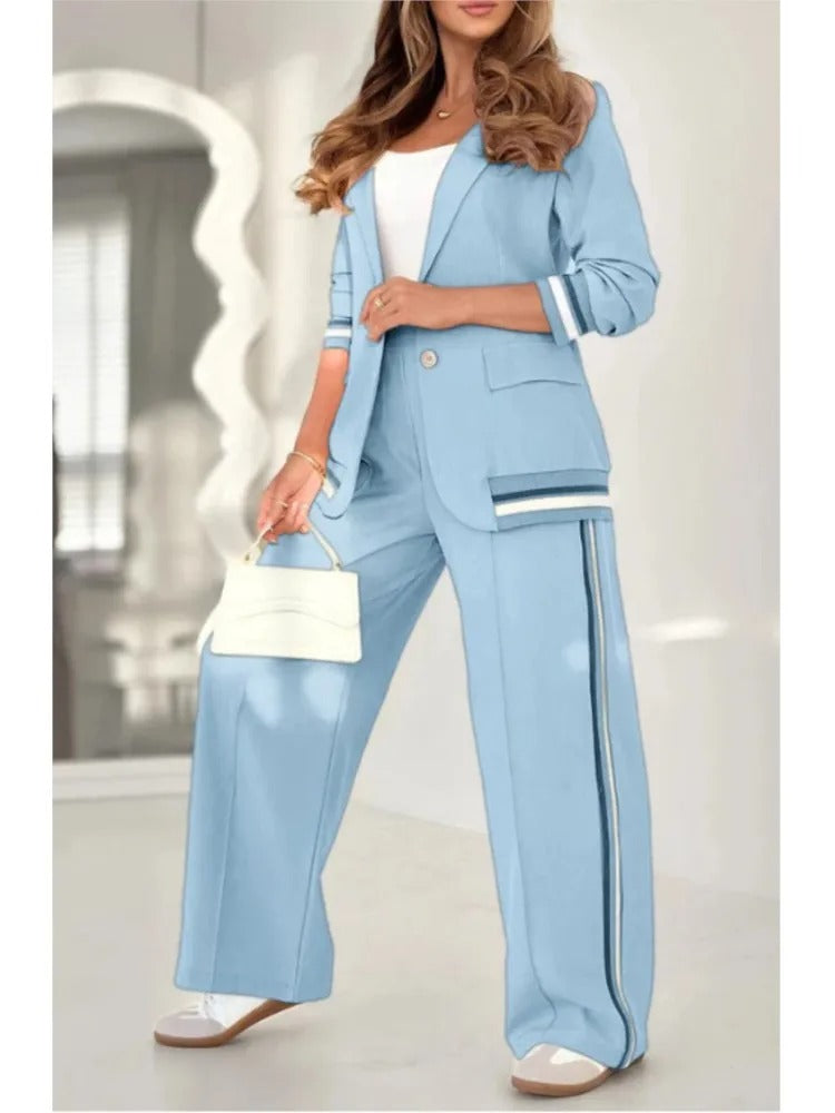 Women's Lounge Set | Tailored Blazer Straight Pants