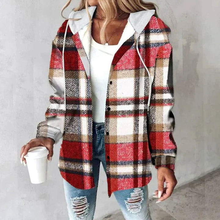 Margot | Women's Plaid Hooded Jacket with Relaxed Fit