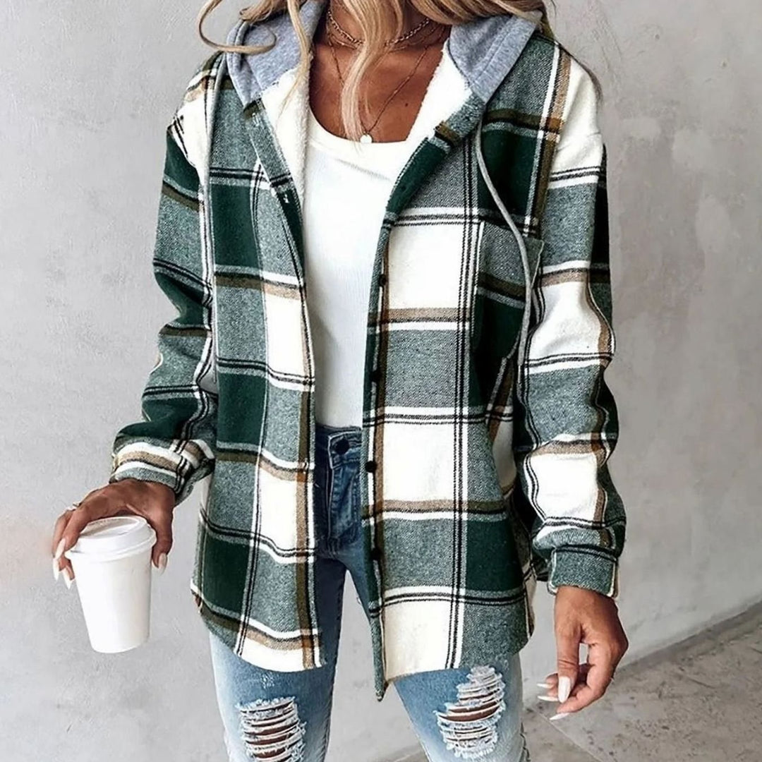 Margot | Women's Plaid Hooded Jacket with Relaxed Fit