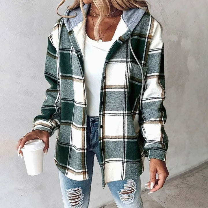 Margot | Women's Plaid Hooded Jacket with Relaxed Fit