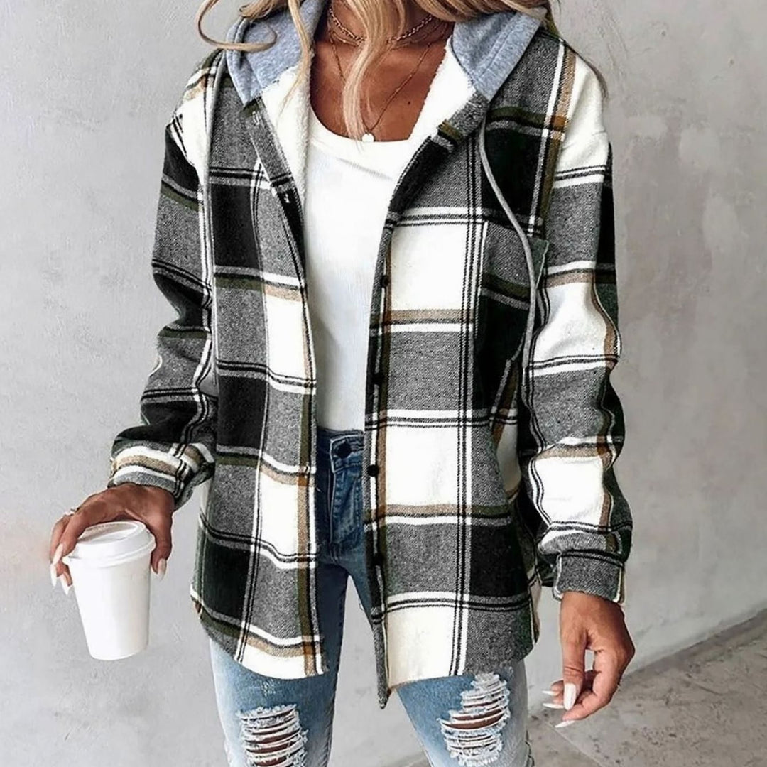 Margot | Women's Plaid Hooded Jacket with Relaxed Fit