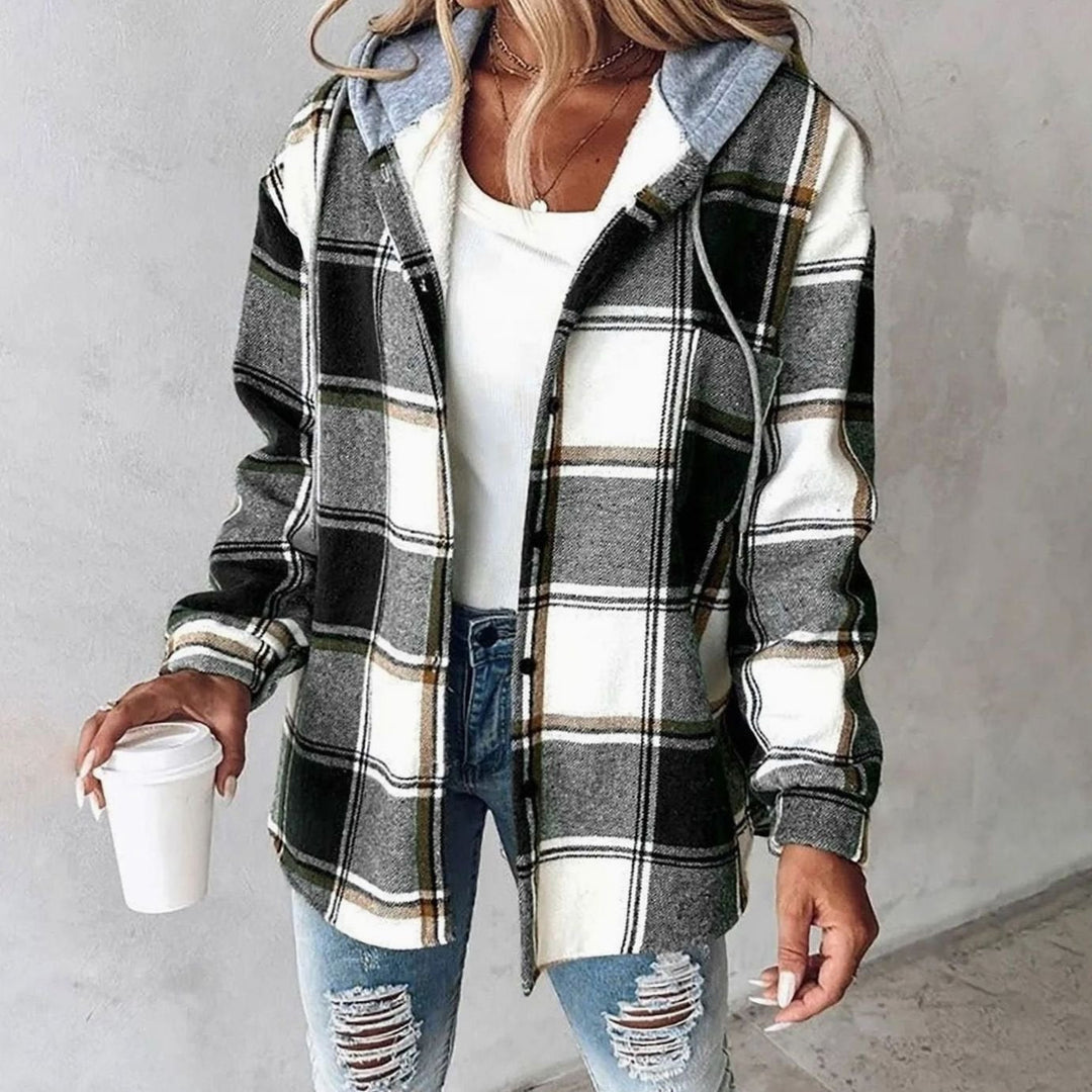 Margot | Women's Plaid Hooded Jacket with Relaxed Fit