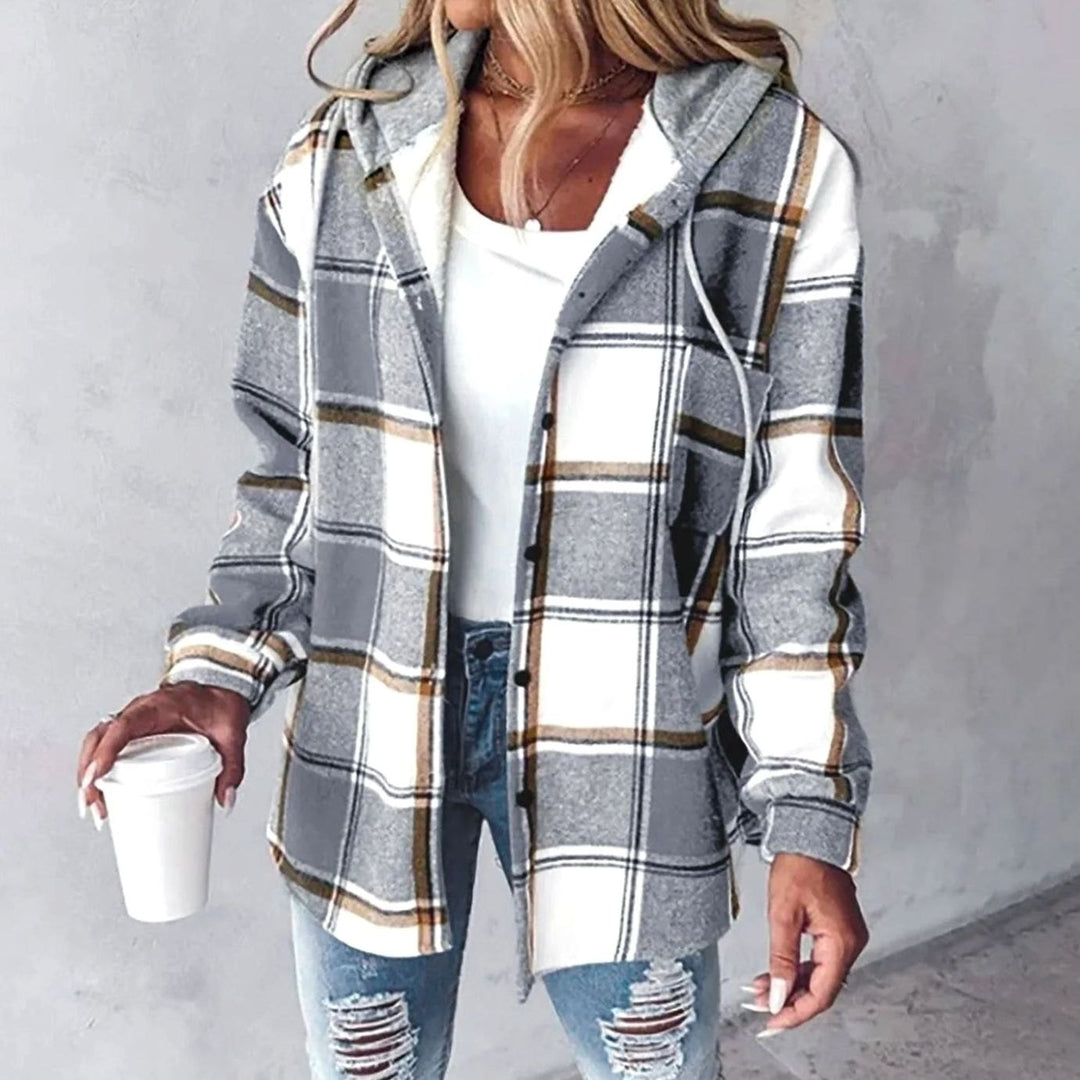 Margot | Women's Plaid Hooded Jacket with Relaxed Fit