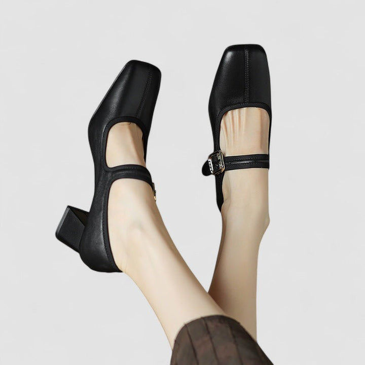 Block Heels For Women | Closed Toe Strap Detail