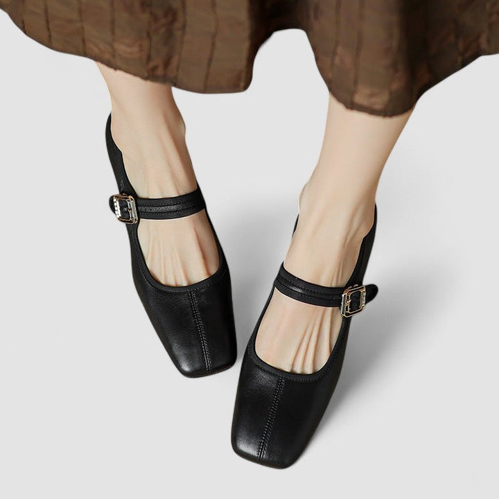 Block Heels For Women | Closed Toe Strap Detail