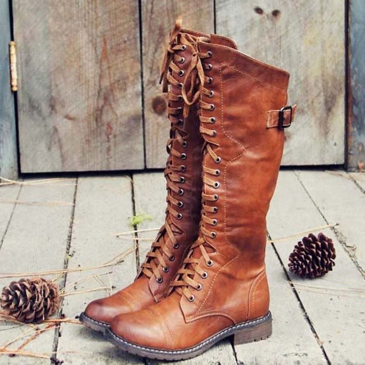 Melanie | Women's Tall Lace-Up Riding Boots with Lug Sole