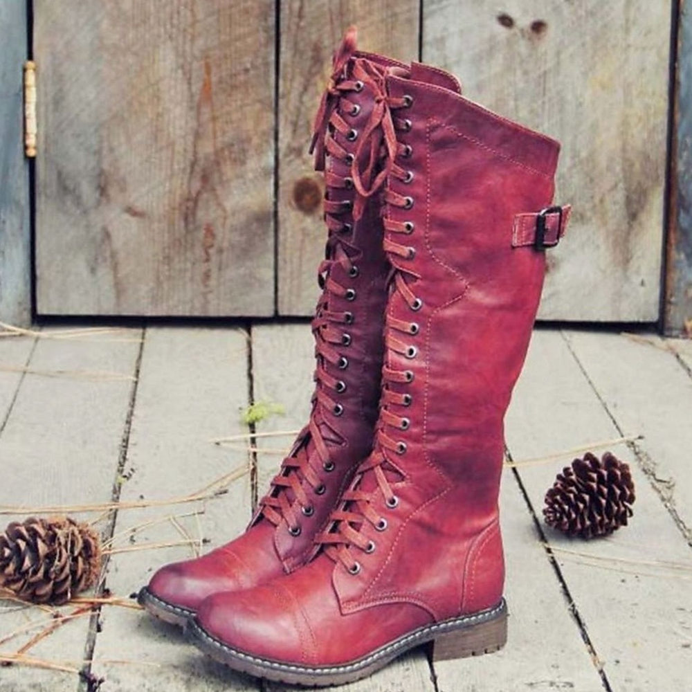 Melanie | Women's Tall Lace-Up Riding Boots with Lug Sole