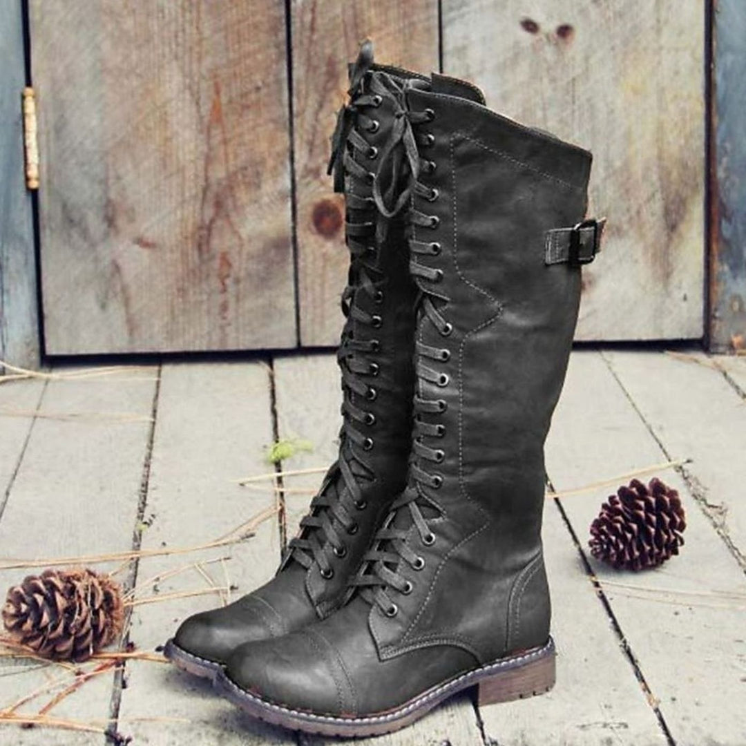 Melanie | Women's Tall Lace-Up Riding Boots with Lug Sole