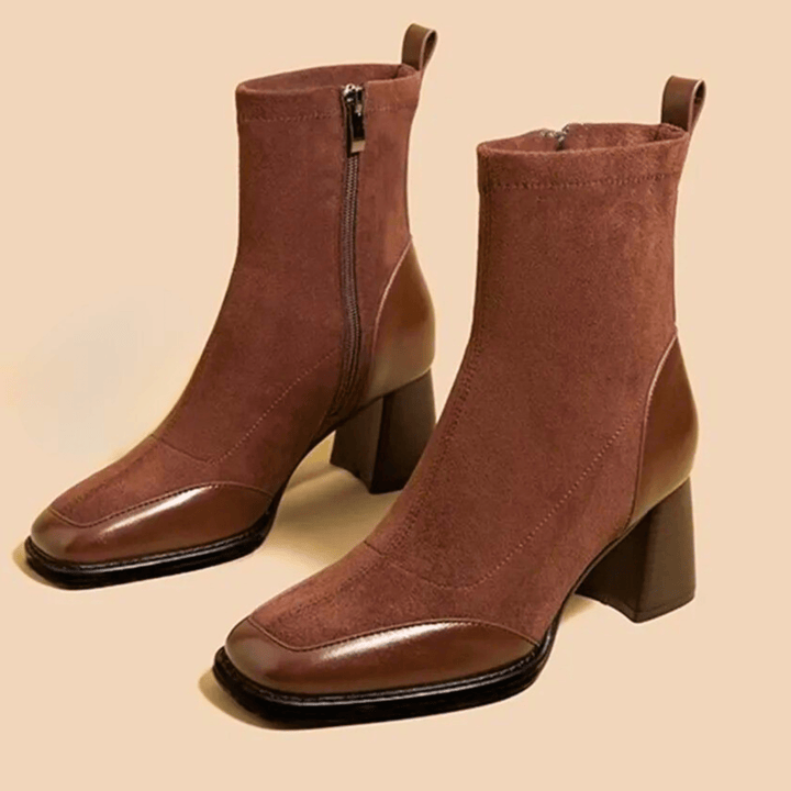 Boots For Women | Block Heel Ankle Boot With Side Zip
