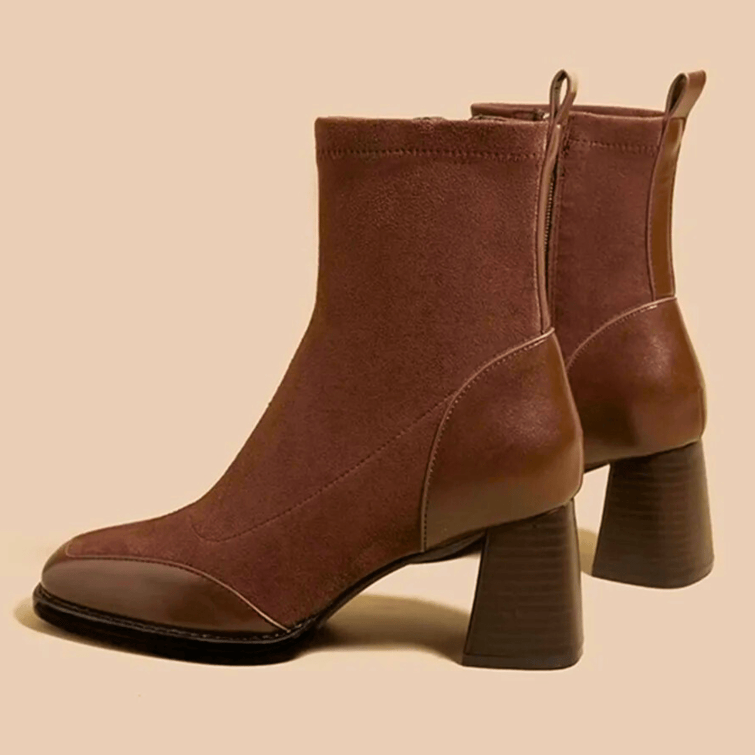 Boots For Women | Block Heel Ankle Boot With Side Zip