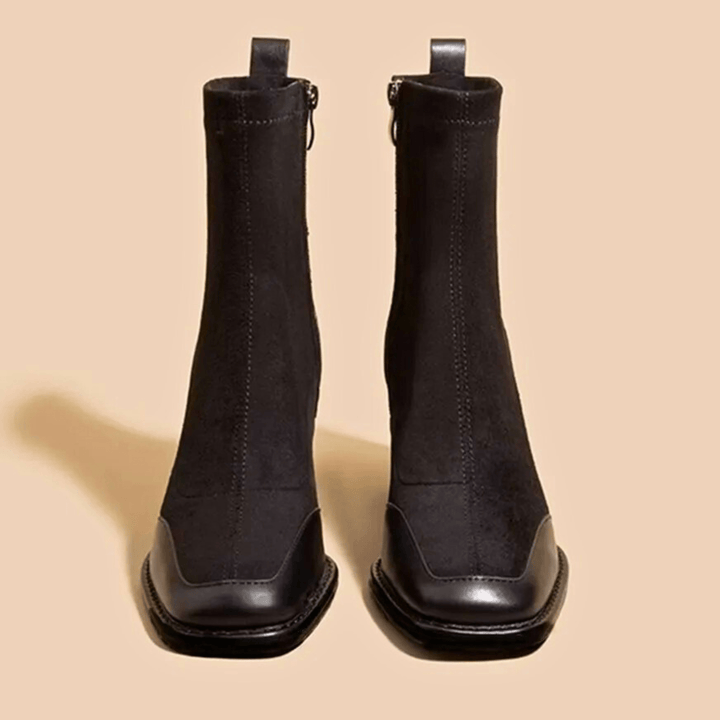 Boots For Women | Block Heel Ankle Boot With Side Zip