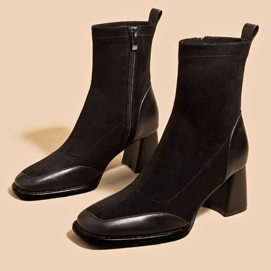 Boots For Women | Block Heel Ankle Boot With Side Zip