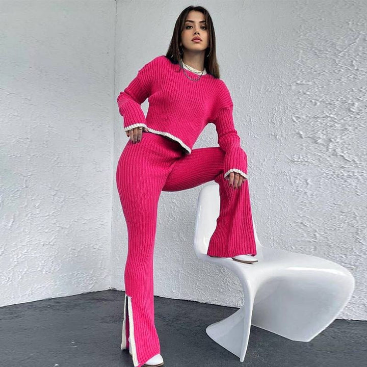 Women's Outfit Set | Cropped Top Flared Pants