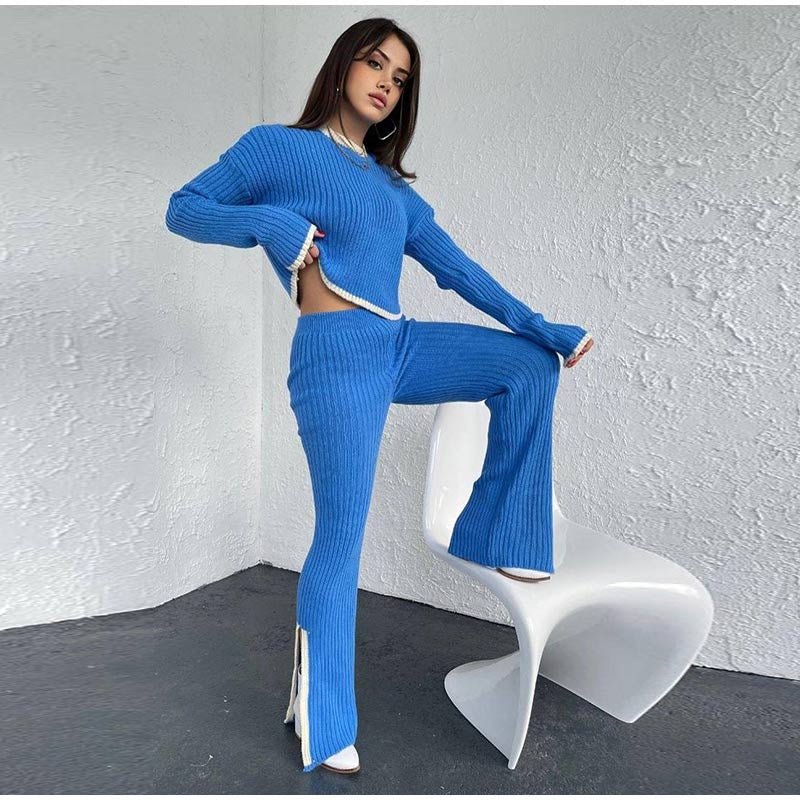 Women's Outfit Set | Cropped Top Flared Pants