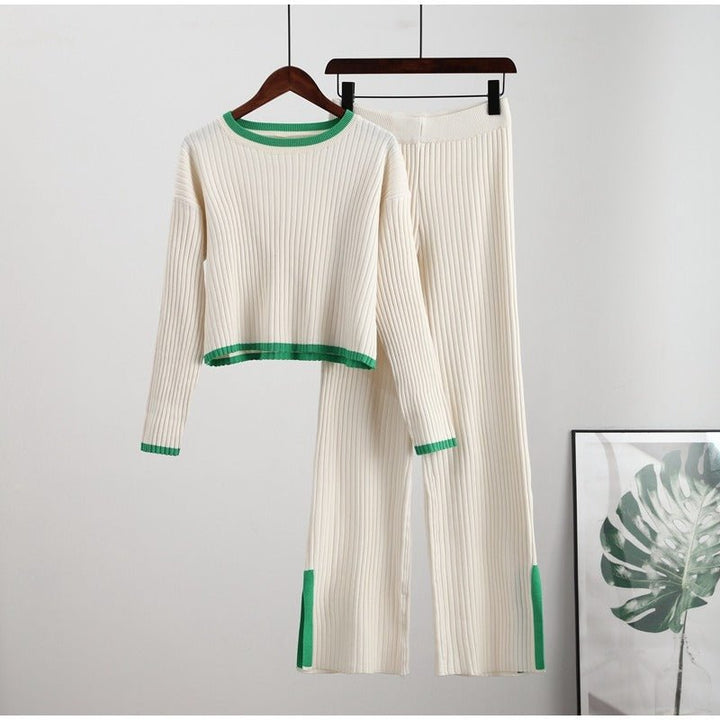 Women's Outfit Set | Cropped Top Flared Pants